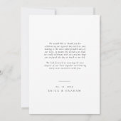 Classic Minimalist Wedding Thank You Card Bedankkaart (Achterkant)