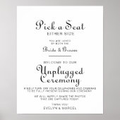 Classic Minimalist Wedding Unplugged Ceremony Poster (Voorkant)