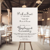 Classic Minimalist Wedding Unplugged Ceremony Poster