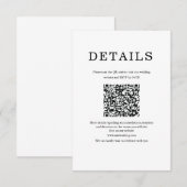 Classic Minimalist White & black Enclosure Card Informatiekaartje (Voorkant / Achterkant)