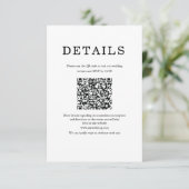 Classic Minimalist White & black Enclosure Card Informatiekaartje (Staand voorkant)