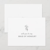 Classic Minimalist zal je mijn bruidsmeisje zijn Uitnodiging Briefkaart (Voorkant / Achterkant)