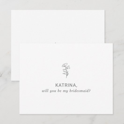 Classic Minimalist zal je mijn bruidsschat zijn Uitnodiging Briefkaart (Voorkant / Achterkant)