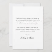 Classic Minimalistic Script Wedding Photo Bedankkaart (Achterkant)