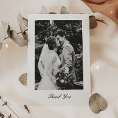 Classic Minimalistic Script Wedding Photo Bedankkaart