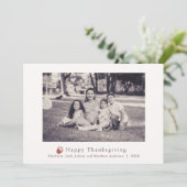 Classic Minimalistische Acorn Foto Thanksgiving Ka Bedankkaart (Staand voorkant)