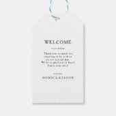 Classic minimalistische bruiloft welkomstgeschenk  cadeaulabel (Voorkant)