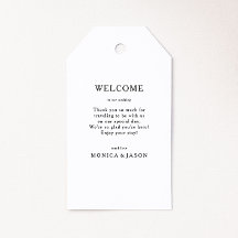 Classic minimalistische bruiloft welkomstgeschenk 