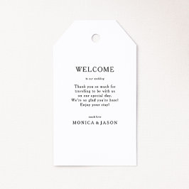 Classic minimalistische bruiloft welkomstgeschenk  cadeaulabel