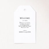 Classic minimalistische bruiloft welkomstgeschenk  cadeaulabel