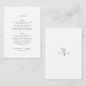 Classic minimalistische eenvoudige receptie Behuiz Informatiekaartje (Voorkant / Achterkant)