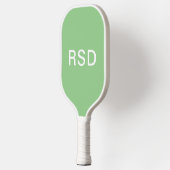 Classic Mint Groen Wit Monogram Initialen Pickleball Paddle (Links)