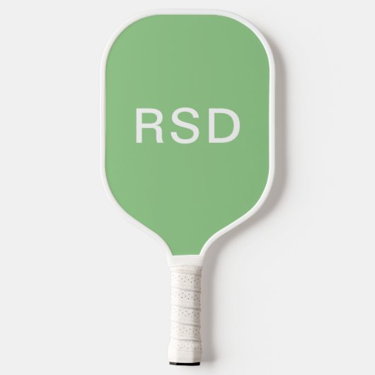 Classic Mint Groen Wit Monogram Initialen Pickleball Paddle (Achterkant)