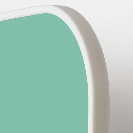 Classic Mint/Wit Eenvoudig Monogram Minimalistisch Pickleball Paddle (Links Detail)