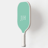 Classic Mint/Wit Eenvoudig Monogram Minimalistisch Pickleball Paddle (Links)