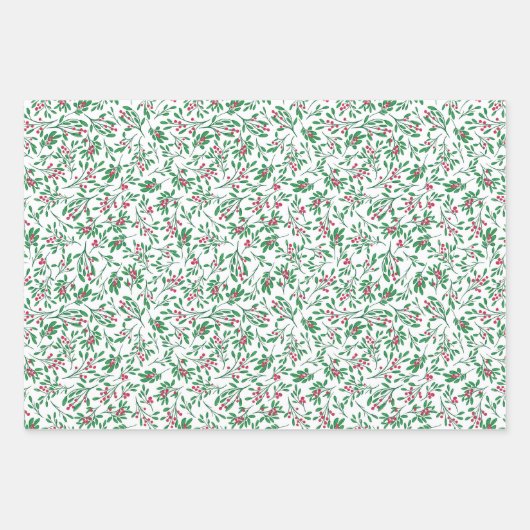 Classic Mistletoe- Holiday Wrapping Paper Sheets (Voorkant)