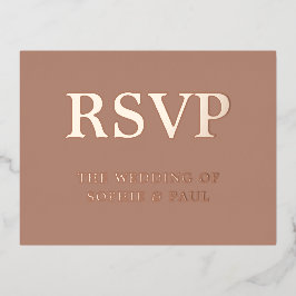 Classic Mocha Song Choice Folie RSVP-kaart Uitnodiging Briefkaart