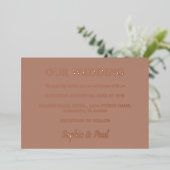Classic Mocha Wedding Roos Gold Foil Invitation Folie Uitnodiging (Staand Voorkant)