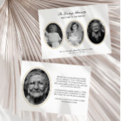 Classic Modern 4-Photo Printed/Downloadable Death Aankondiging