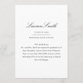 Classic Modern Afstuderen Aankondiging Kaart (Achterkant)