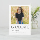 Classic Modern Afstuderen Foto Aankondiging (Staand voorkant)