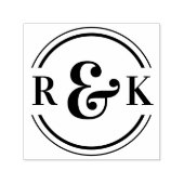 Classic Modern Ampersand Twee Monogram Initialen Zelfinktende Stempel (Design)
