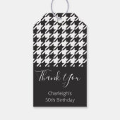 Classic Modern Black White Houndstooth Bedankt Cadeaulabel (Voorkant)