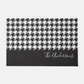 Classic Modern Black White Houndstooth Familienaam Deurmat (Voorkant)