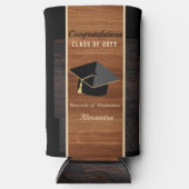Classic Modern Brown Wood Grain Graducap Seltzer Blikjeskoeler (Voorkant)