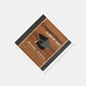 Classic Modern Brown Wood Grain Gradup Cap Servet (Hoek)