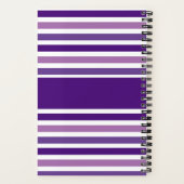 Classic Modern Custom Naam Paarse & Witte Strepen Notitieboek (Achterkant)