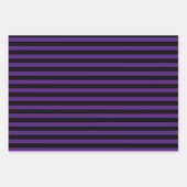 Classic Modern Dark Royal Paarse en zwart gestreep Inpakpapier Vel (Voorkant 3)