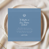 Classic modern deep blue baptism Invitation Kaart