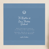 Classic modern deep blue baptism Invitation Kaart
