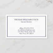 Classic Modern Dentist Tooth Logo Navy Appointment Visitekaartje (Achterkant)