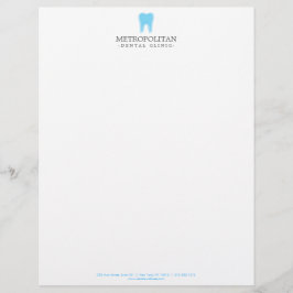 Classic Modern Dentist Tooth Logo on White Briefhoofd