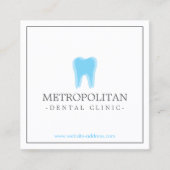 Classic Modern Dentist Tooth Logo on White Vierkante Visitekaartje (Voorkant)