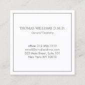 Classic Modern Dentist Tooth Logo on White Vierkante Visitekaartje (Achterkant)