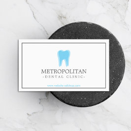 Classic Modern Dentist Tooth Logo on White Visitekaartje