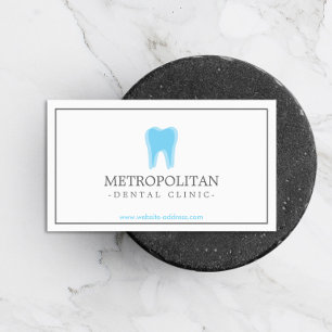 Classic Modern Dentist Tooth Logo on White Visitekaartje