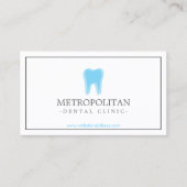 Classic Modern Dentist Tooth Logo on White Visitekaartje (Voorkant)