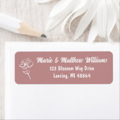 Classic & Modern Dusty Roos Trouwadres Etiket (Insitu)