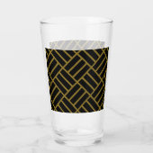 Classic Modern Gold Black Pattern Tall Beer Drink Glas (Achterkant)