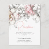 Classic Modern Ivory and Blush Floral  Informatiekaartje (Voorkant)