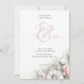 Classic Modern Ivory and Blush Floral  Kaart (Achterkant)