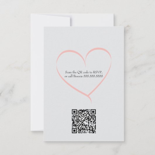 Classic Modern Ivory and Blush Floral  RSVP Kaartje (Achterkant)