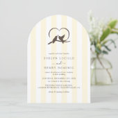 Classic Modern Ivory Birds Romantic Wedding Arch Kaart (Staand voorkant)