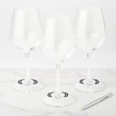 Classic Modern Laurels & Couple's Initialen Weddin Wijnglaslabel (Set)