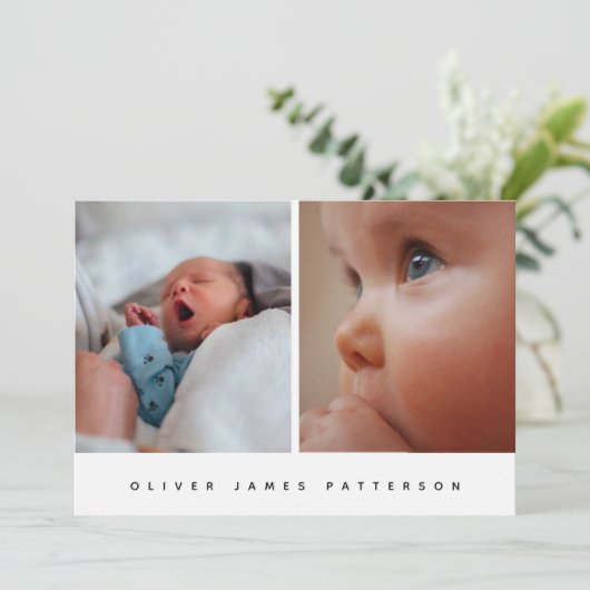 CLASSIC | Modern & Liefdevolle geboortekaartje Kaart (Staand voorkant)