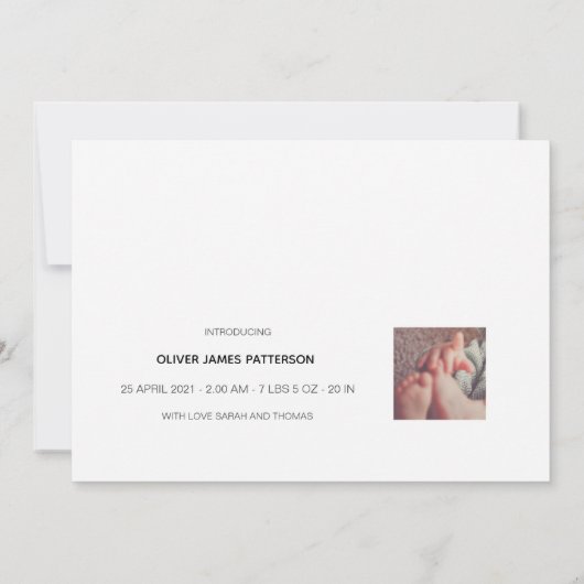 CLASSIC | Modern & Liefdevolle geboortekaartje Kaart (Achterkant)